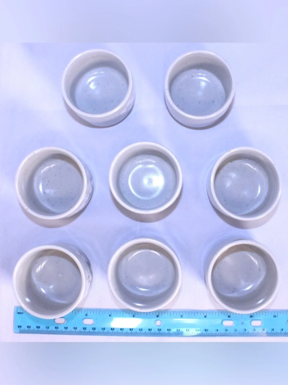 Vintage Otagiri Stoneware Daisy Flower Tea Cups Hand Crafted Japan Set Of 8